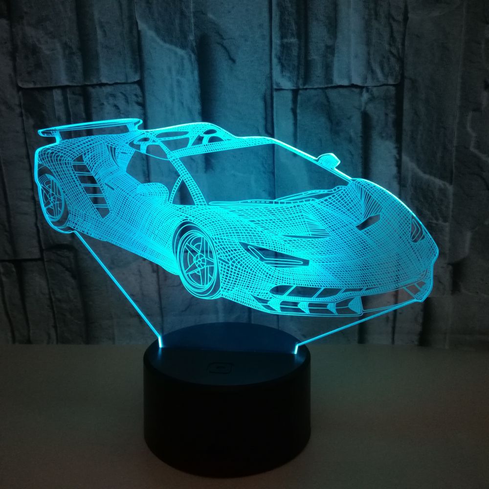 Lampe 3D Voiture de Sport | LED de course | Prime