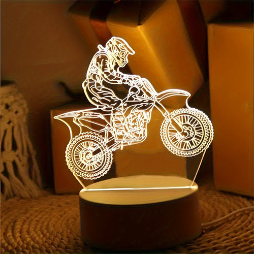 3D Motocross LED Night Light USB Powered Decor Lamp