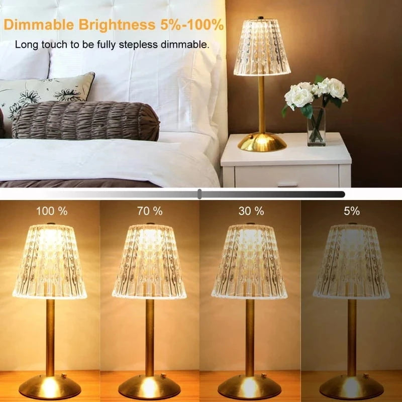 Rechargeable Touch Bar Table Lamp - Wireless Portable LED Desk Light
