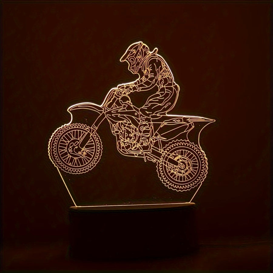 3D Motocross LED Night Light USB Powered Decor Lamp