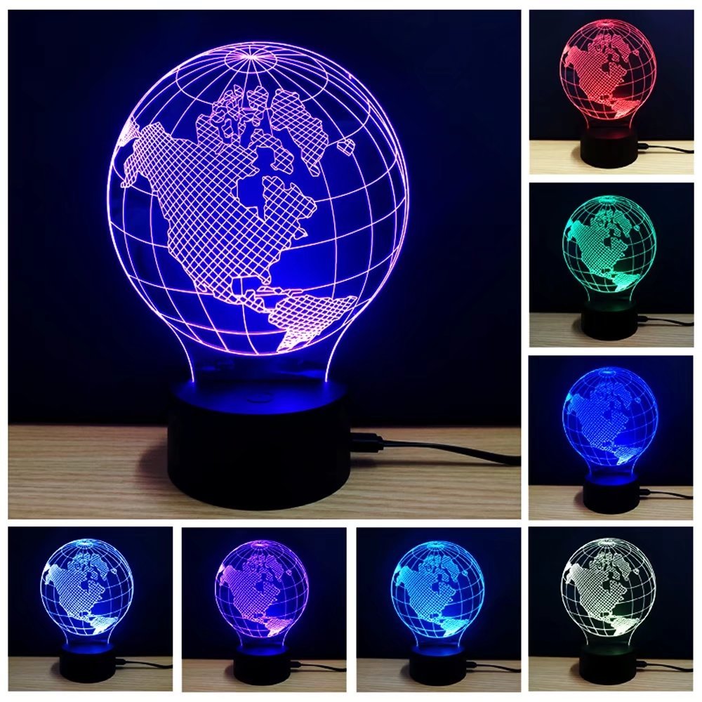 Illuminate Your Space with Our 3D Colorful Earth Model Lamp