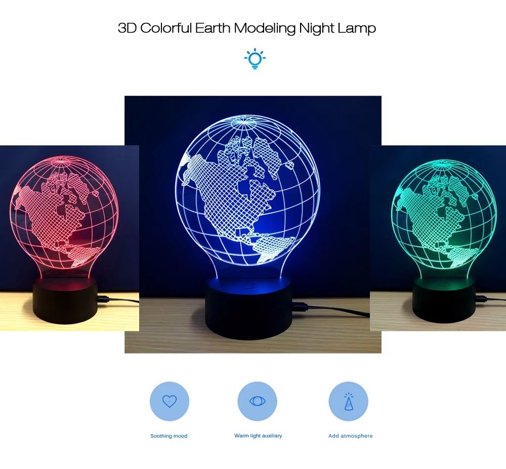 Illuminate Your Space with Our 3D Colorful Earth Model Lamp