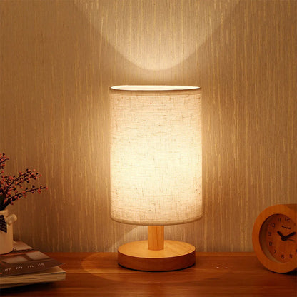 Wooden Bedside Lamp with USB Charging - Modern Night Light for Bedroom