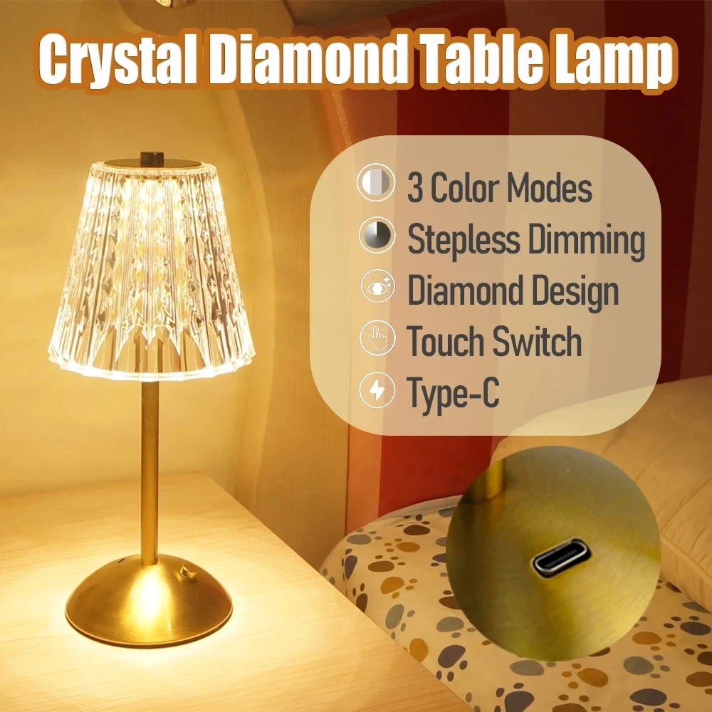 Rechargeable Touch Bar Table Lamp - Wireless Portable LED Desk Light