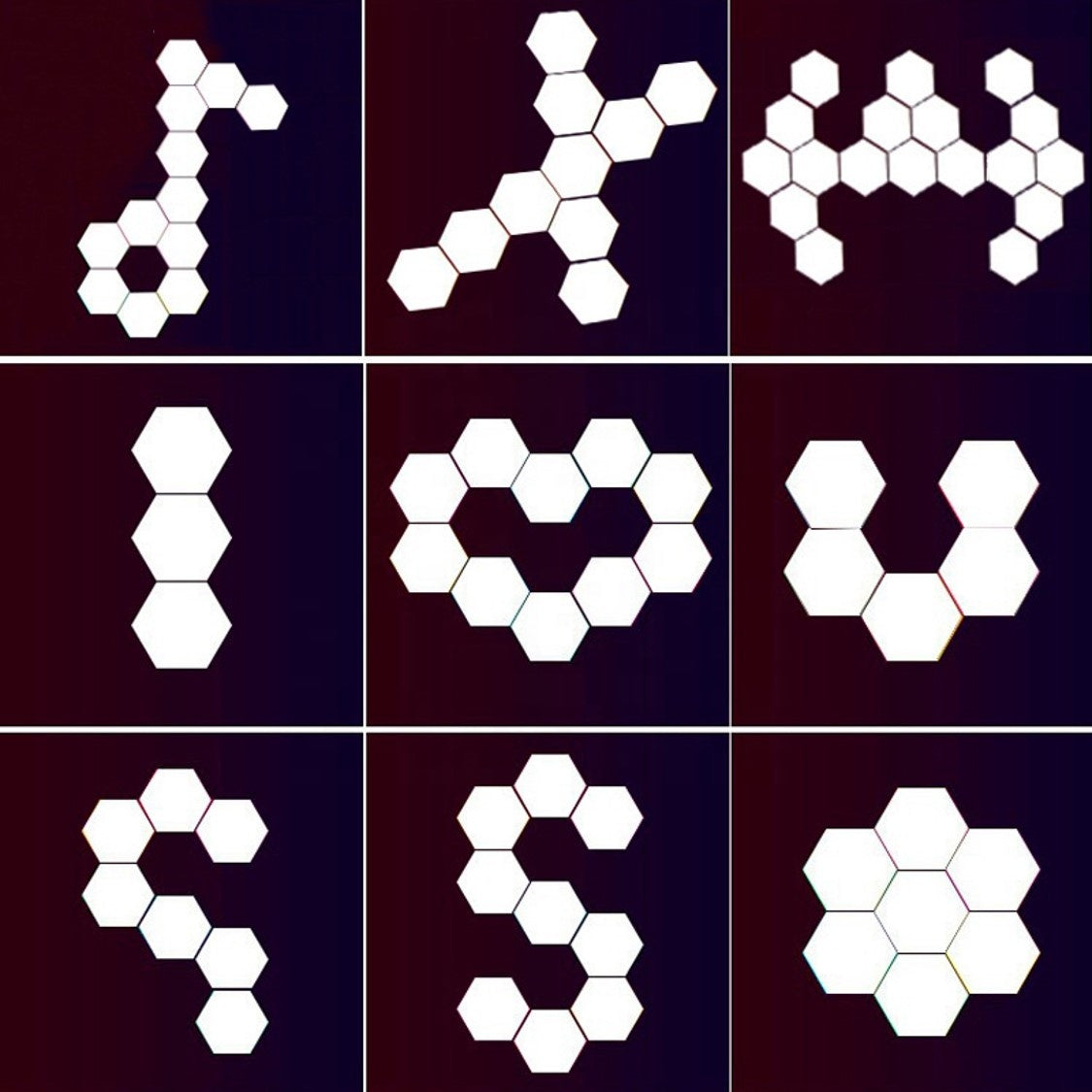 Lámpara hexagonal táctil para decoración de pared 