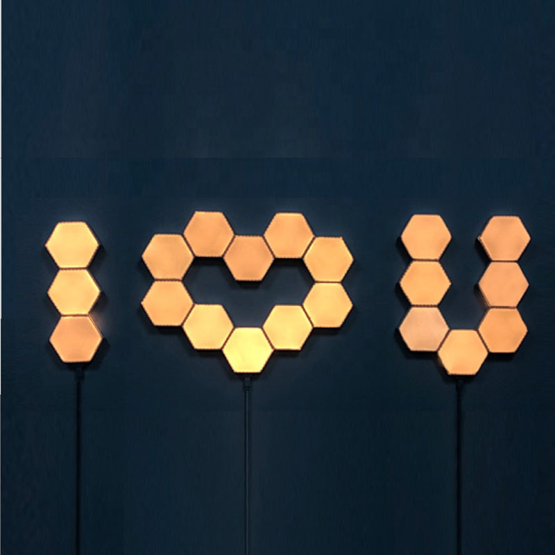 Lámpara hexagonal táctil para decoración de pared 